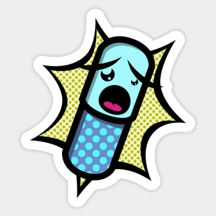 Pharmacy Pop Art Cartoon Capsule Sticker